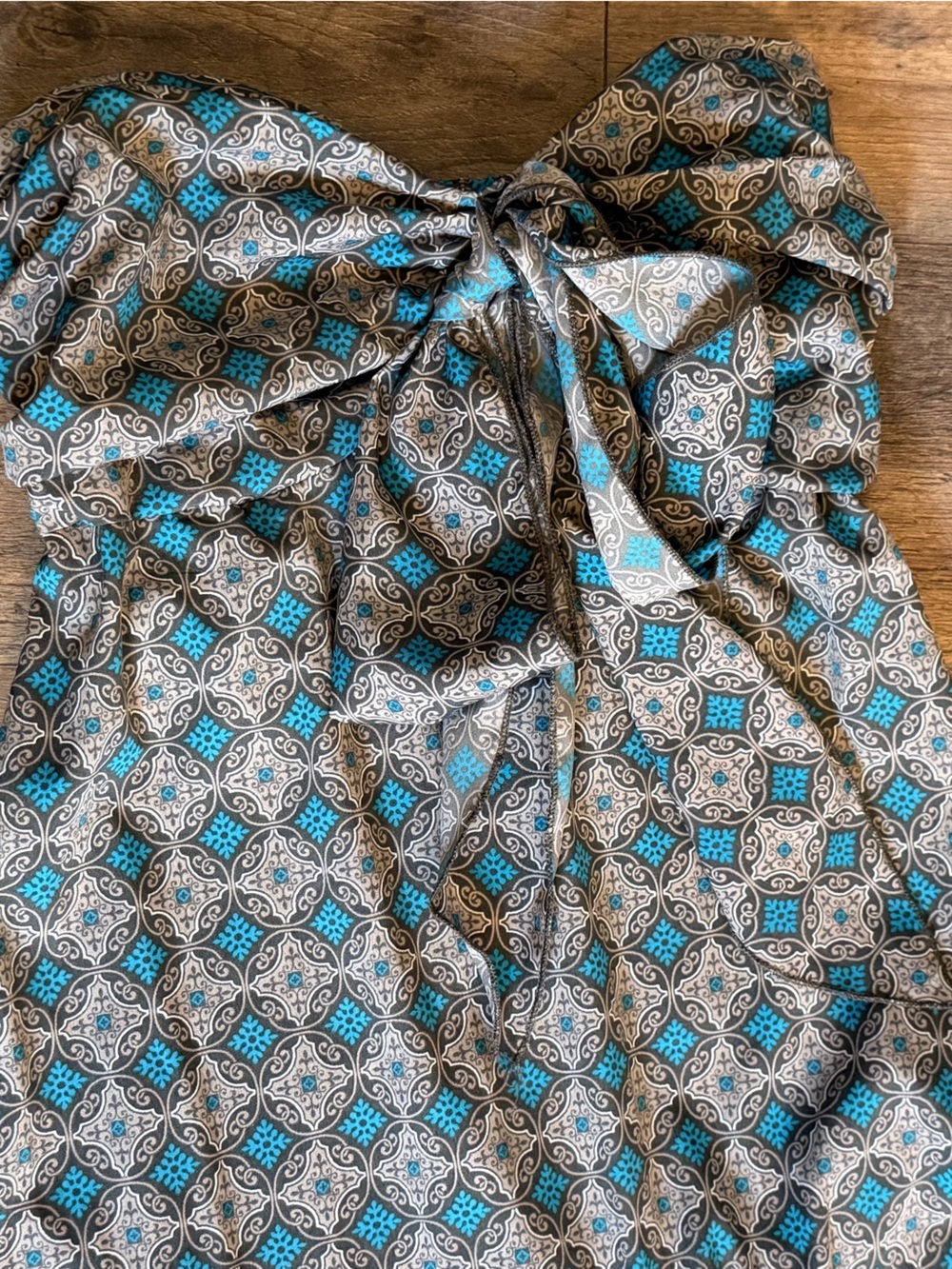 Band of Gypsies Teal and Gray Paisley Maxi Halter Dress Size XS-S